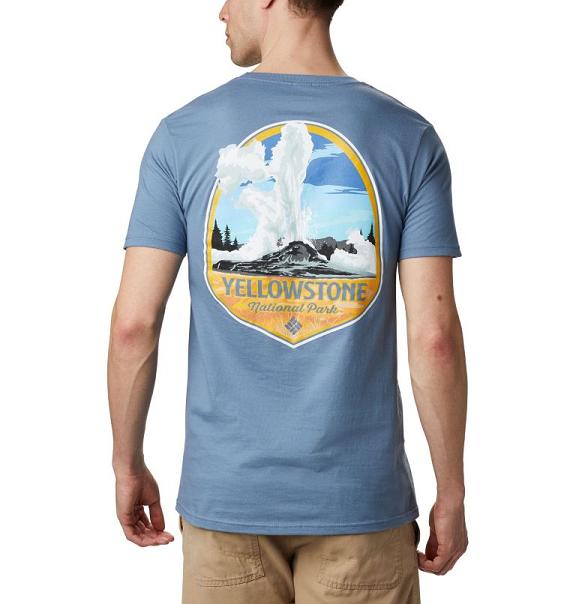 Columbia PFG T-Shirt Blue For Men's NZ74395 New Zealand